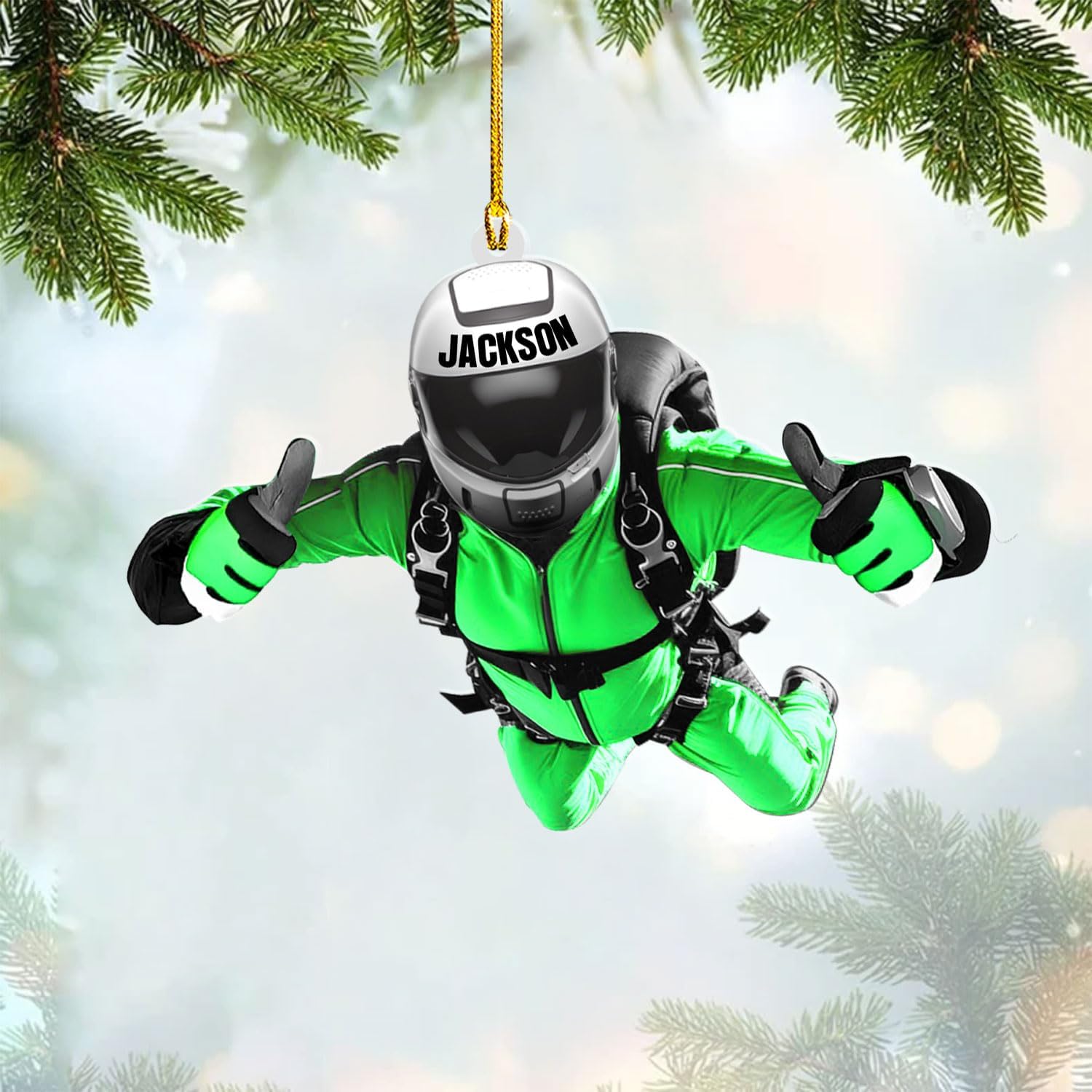 Artparel Custom Skydiving Ornaments 2024 Skydiving Christmas Decorations Skydiver Ornament Skydiving Player for Skydiving Lover Skydiving Ornament for Xmas (SDV4)