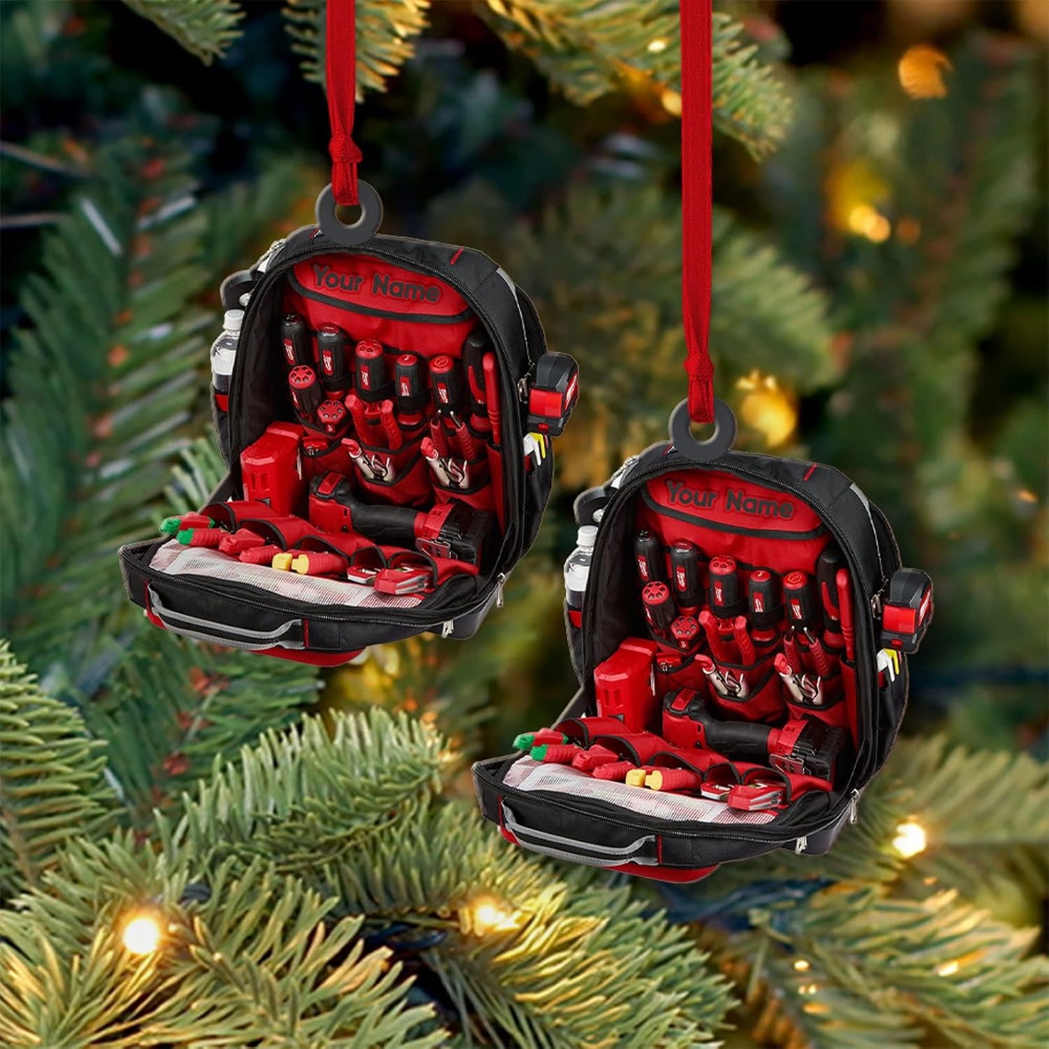 Artparel Personalized Electrician Ornament, Electrician Tool Bag Outfit Christmas Ornament, Electrician Gift Christmas Ornament, Gifts for Electrician Lovers, Electrician Outfit Christmas Ornament