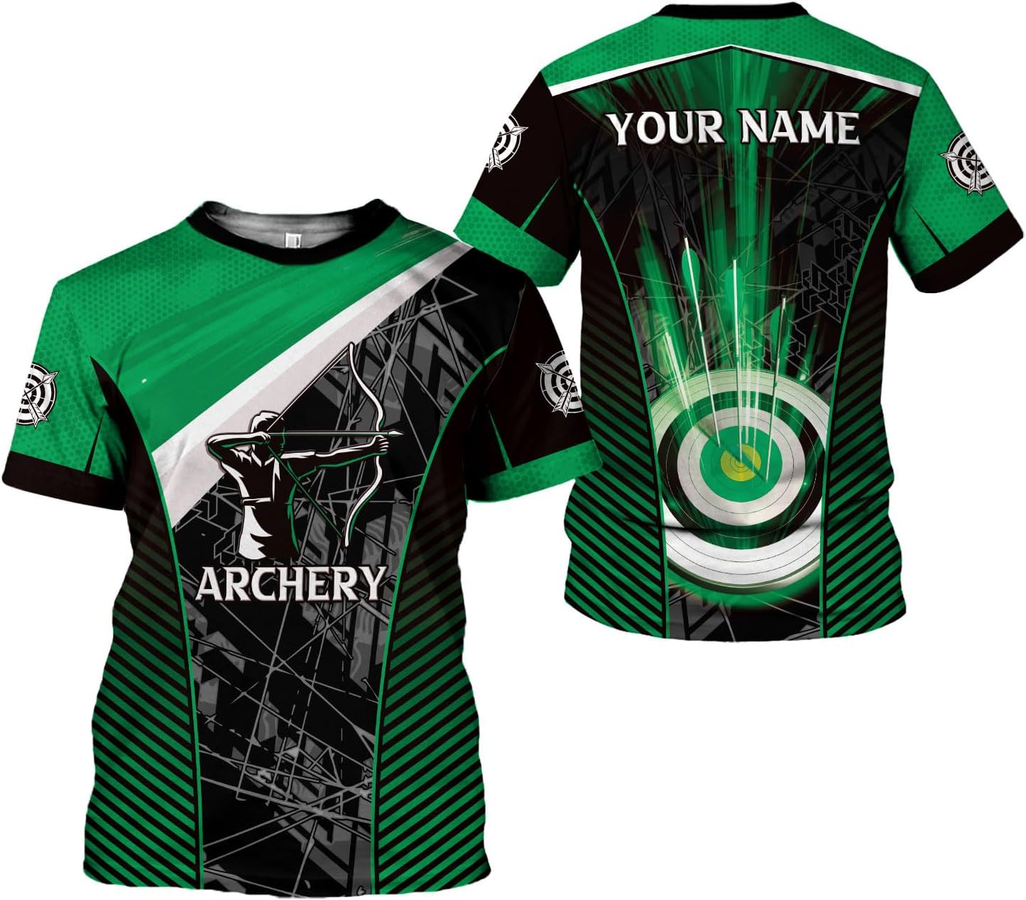 Custom Archery T-Shirt Bow and Arrow Personalized 3D Shirts for Archer Men Women Target Team Archery Apparel Gifts