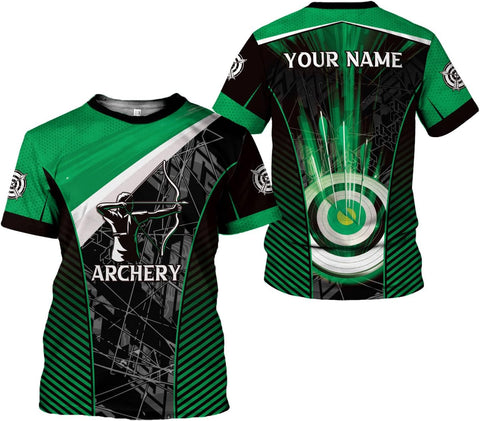Custom Archery T-Shirt Bow and Arrow Personalized 3D Shirts for Archer Men Women Target Team Archery Apparel Gifts