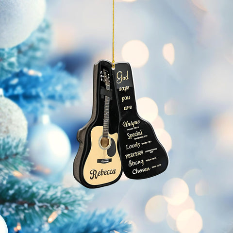 Personalized Guitar Ornament, Electric Guitar Ornament, Guitar Christmas Ornaments 2024, Acoustic Guitar Christmas Ornament, Guitar Christmas Ornaments Guitarist Gift Musical Instruments Xmas (G7)