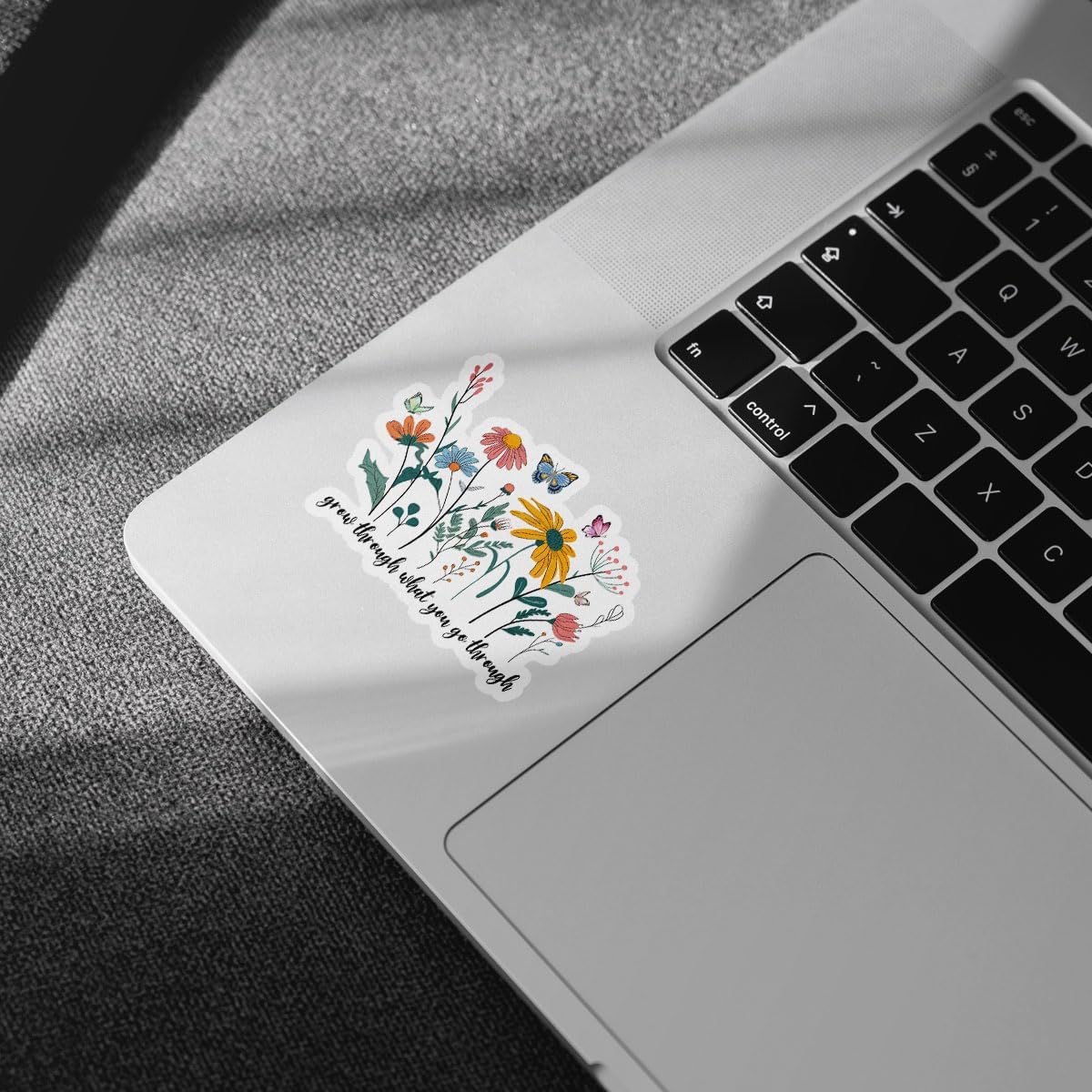3Pcs Grow Through What You Go Through Motivational Sticker Floral Sarcastic Inspirational Waterproof Decal Grow Through What You Go Through Stickers for Laptop Bottle Phone Car Hard Hat Helmet 3"