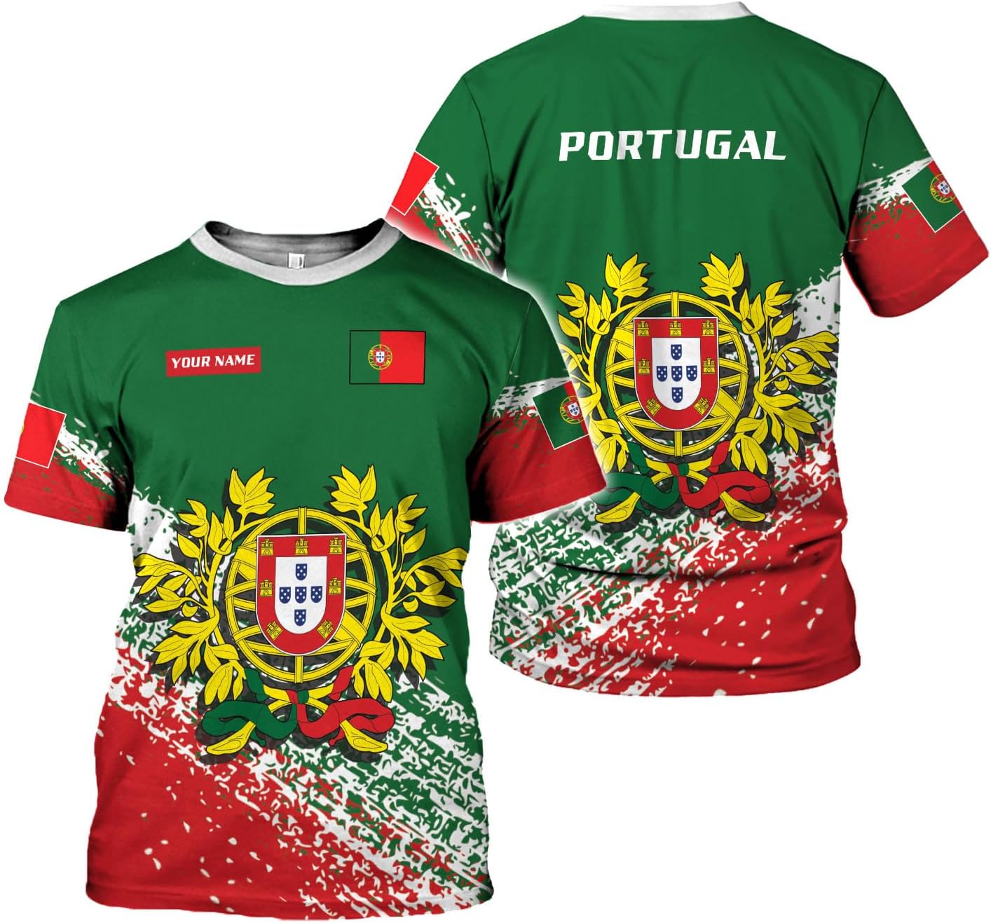 MoonArt Personalized Portugal Shirt Custom Portuguese Flag Lion Hoodie for Men and Women, Portuguese Pride