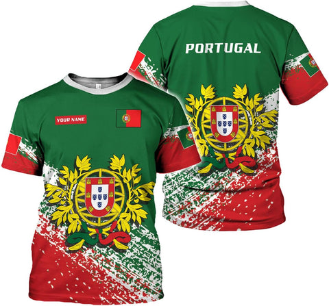 MoonArt Personalized Portugal Shirt Custom Portuguese Flag Lion Hoodie for Men and Women, Portuguese Pride
