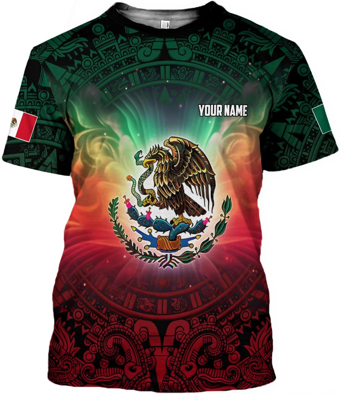 Mostprints Personalized Name Mexican Shirts for Men 3D Customized Mexico Shirts for Men Mexico Shirts for Women Mexico Shirt