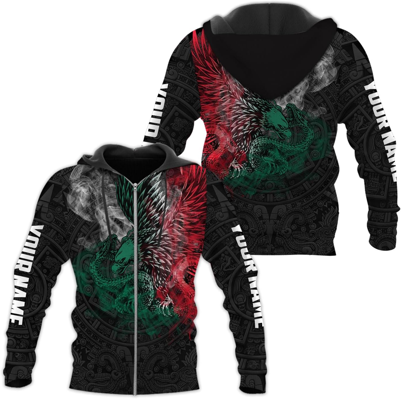 RoyalBro Personalized Mexico Shirt, Camisas de Mexico Customized Mexican Shirts Mexican Flag Mexico 3D Shirt for Men Women