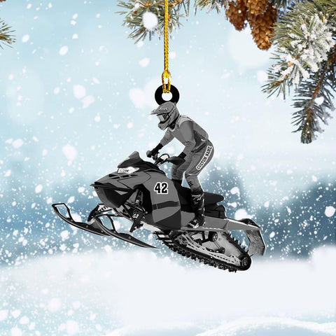 Artparel Personalized Customized Snowmobile Shoes Acrylic Christmas Ornament for Snowmobile Lovers (SM 8)