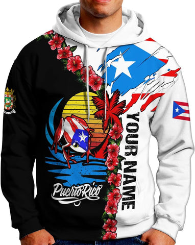 Suseaz Personalized Puerto Rico Shirts, Puerto Rican Pride Flag Tshirt Hoodie for Men and Women, Camisa Puerto Rico Shirt
