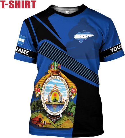 Mostprints Honduras Shirt 3D - Personalized Men Women T-Shirt in Multi 3 Colors - Soft, Comfortable, & Lightweight - Unique Gift for Any Occasion