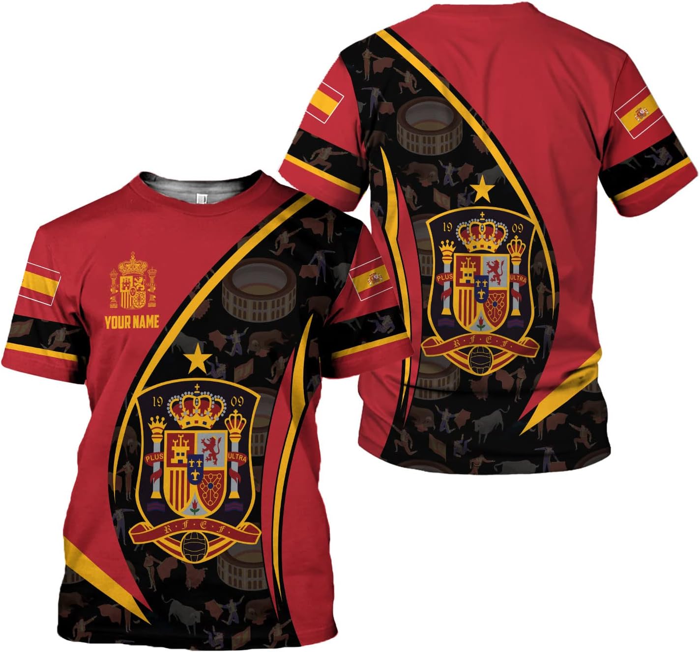 Personalized Spain Shirt Spain Spanish Flag Espana Souvenir T-Shirt, Espana Shirts, Spain Spanish Flag Tshirt, España Shirt