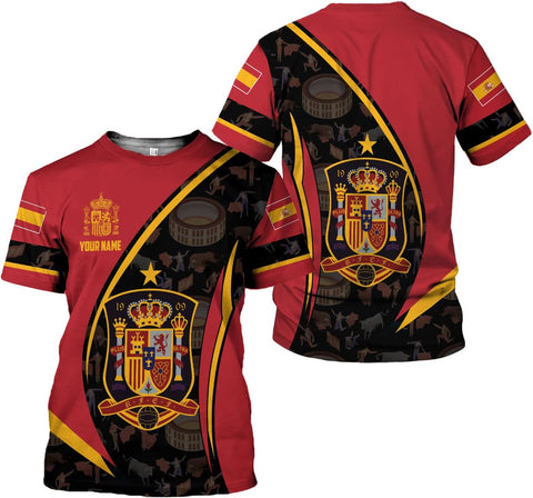 Personalized Spain Shirt Spain Spanish Flag Espana Souvenir T-Shirt, Espana Shirts, Spain Spanish Flag Tshirt, España Shirt