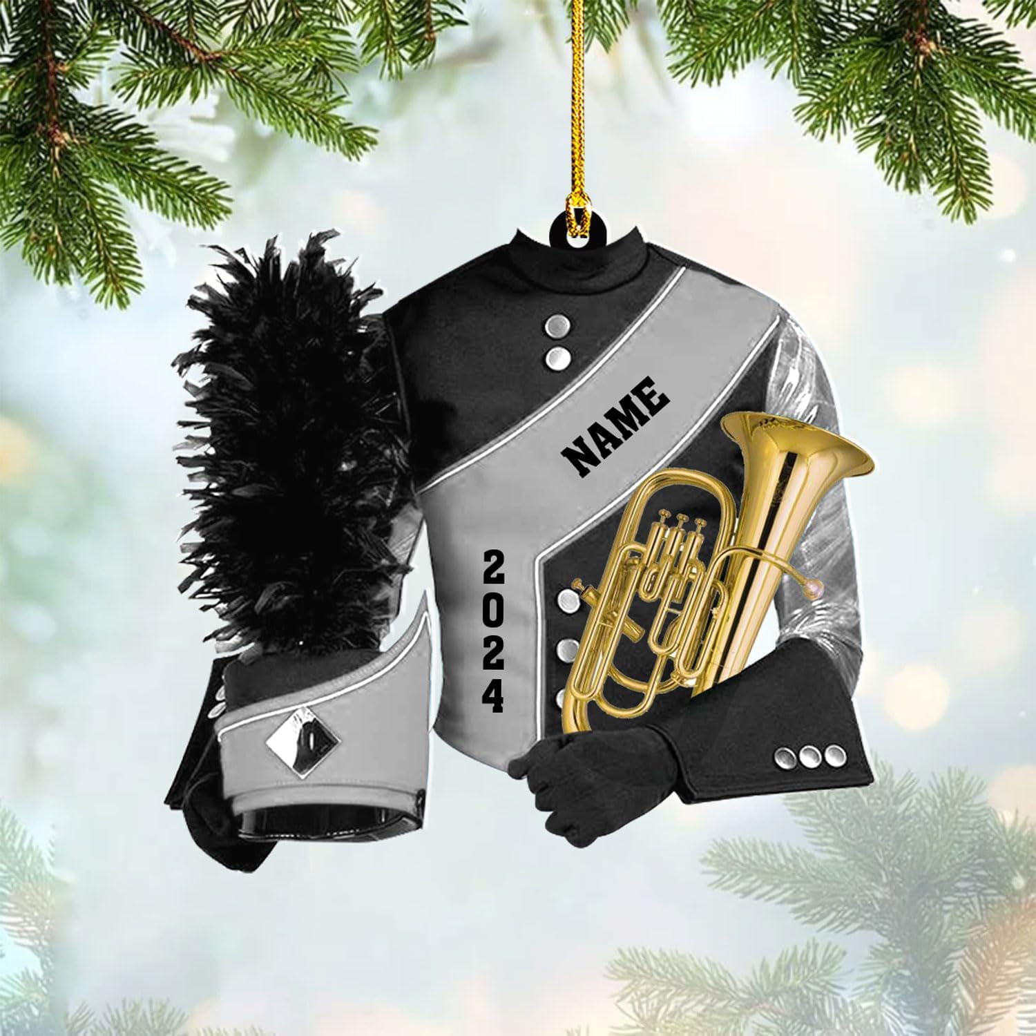 AOVL Custom Marching Band Ornament Music Ornament Marching Band Teacher Gifts Music Marching Band Gifts Band Director Gifts Music Ornament Marching Band Teacher Gifts Music (MB2)