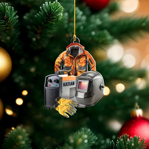 Artparel Personalized Welder Ornaments Custom Name Welder Christmas Ornament Custom Welder Gifts Welder Ornaments for Christmas Tree Welder Christmas Ornament (WD33)