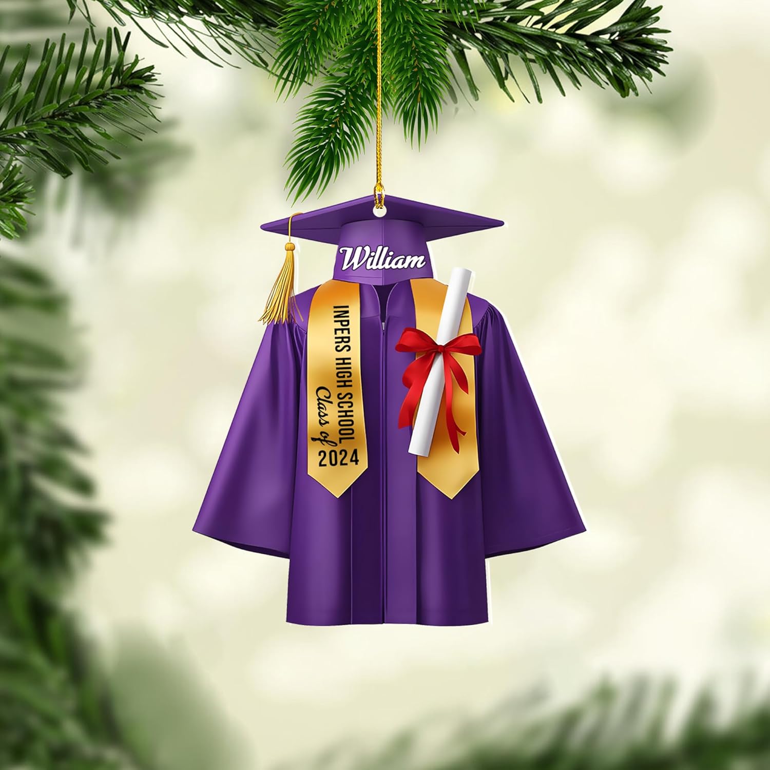 Personalized Graduation Ornaments Class of 2024 Graduation Gown Ornament Gifts Graduation Ornaments Class of 2025 College Graduation Ornaments Class of 2024 Graduate Ornament Tree Hanging Decor (GN10)