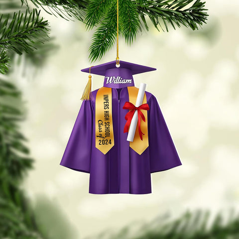 Personalized Graduation Ornaments Class of 2024 Graduation Gown Ornament Gifts Graduation Ornaments Class of 2025 College Graduation Ornaments Class of 2024 Graduate Ornament Tree Hanging Decor (GN10)