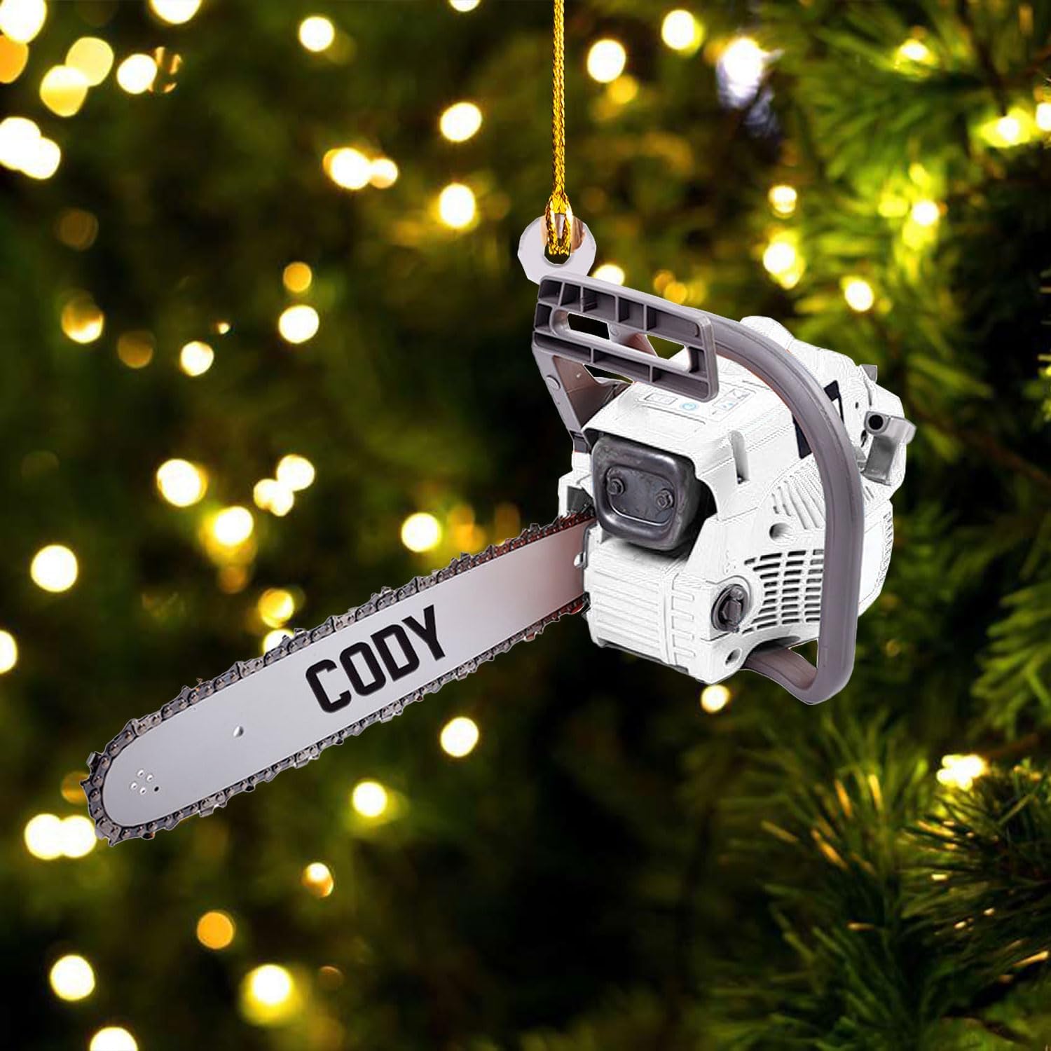 Podagree Personalized Name Arborist Ornament for Xmas 2023, Customized Chainsaw Ornament Aborist Christmas Wood, Plastic Ornament Tree Hanging Ornament Pine Decorations for Friends Family (AB1)