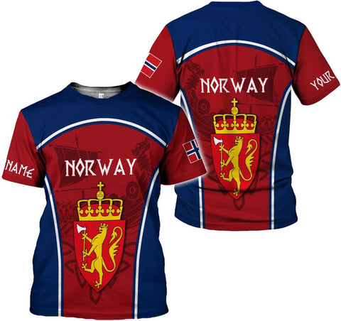 Riveprints Personalized Norway Shirts, Norway Flag Pride T-Shirt, Norwegian Shirt for Men, Norway Short Sleeves T-Shirt S-5XL