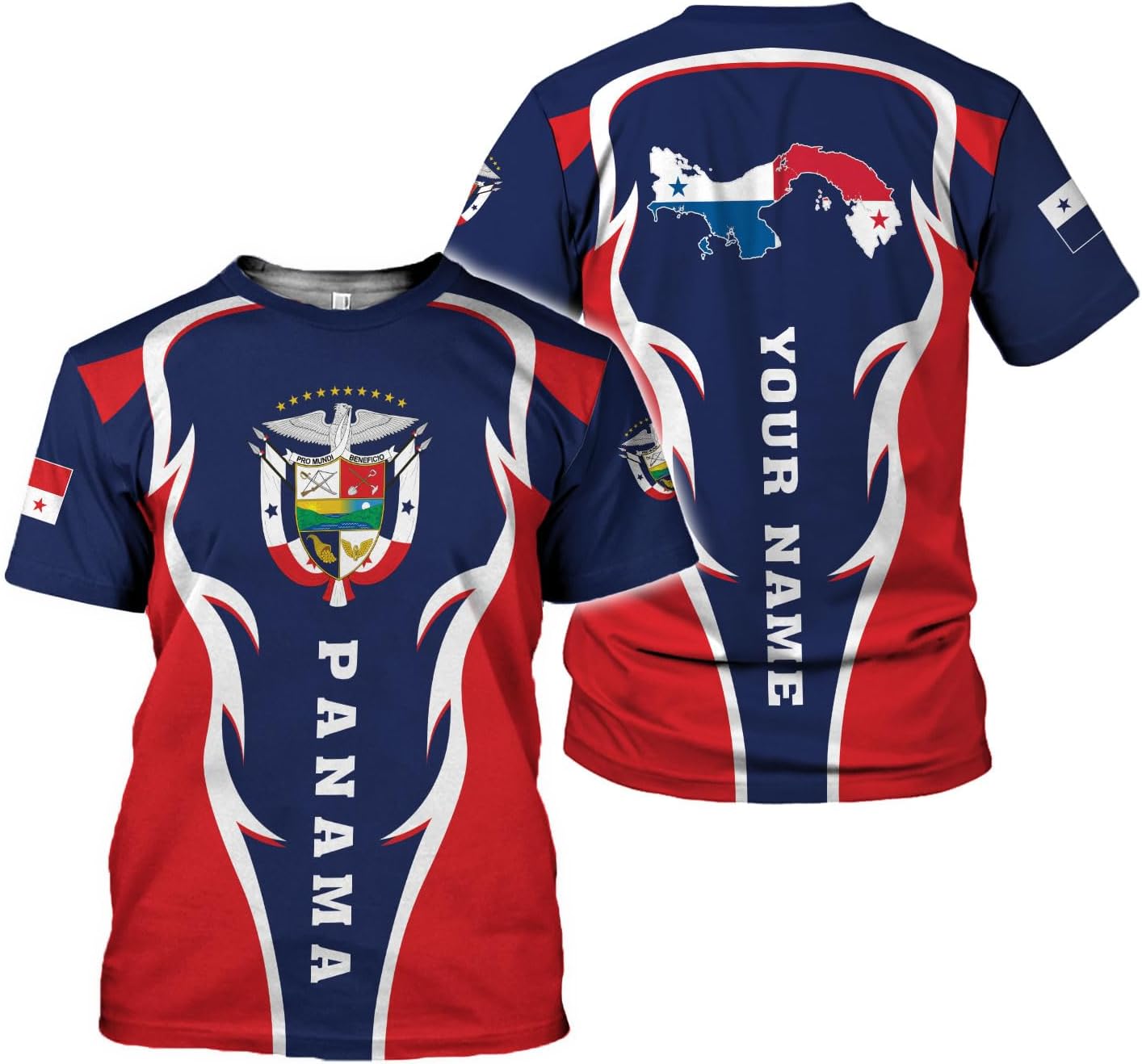MoonArt Personalized Panama Coat of Arms Shirts Panamanian Pride Shirts Panama Hombres Camisa Panamanian Pride Tshirt