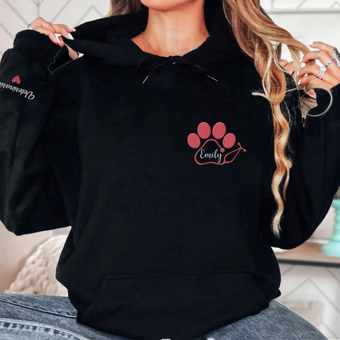 Leeprints Personalized Embroiderd Veterinary Medicine Sweatshirt - Vet Tech Sweater, Veterinarian Gift, Vet Med Staff Gifts