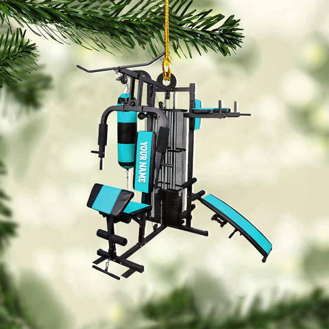 AOVL Personalized Weight Plate Ornament Weight Ornament Fitness Gift for Gym Ornament Merry Liftmas Christmas Hanging Ornaments Weight Plates Ceramic Ornament (DF8)