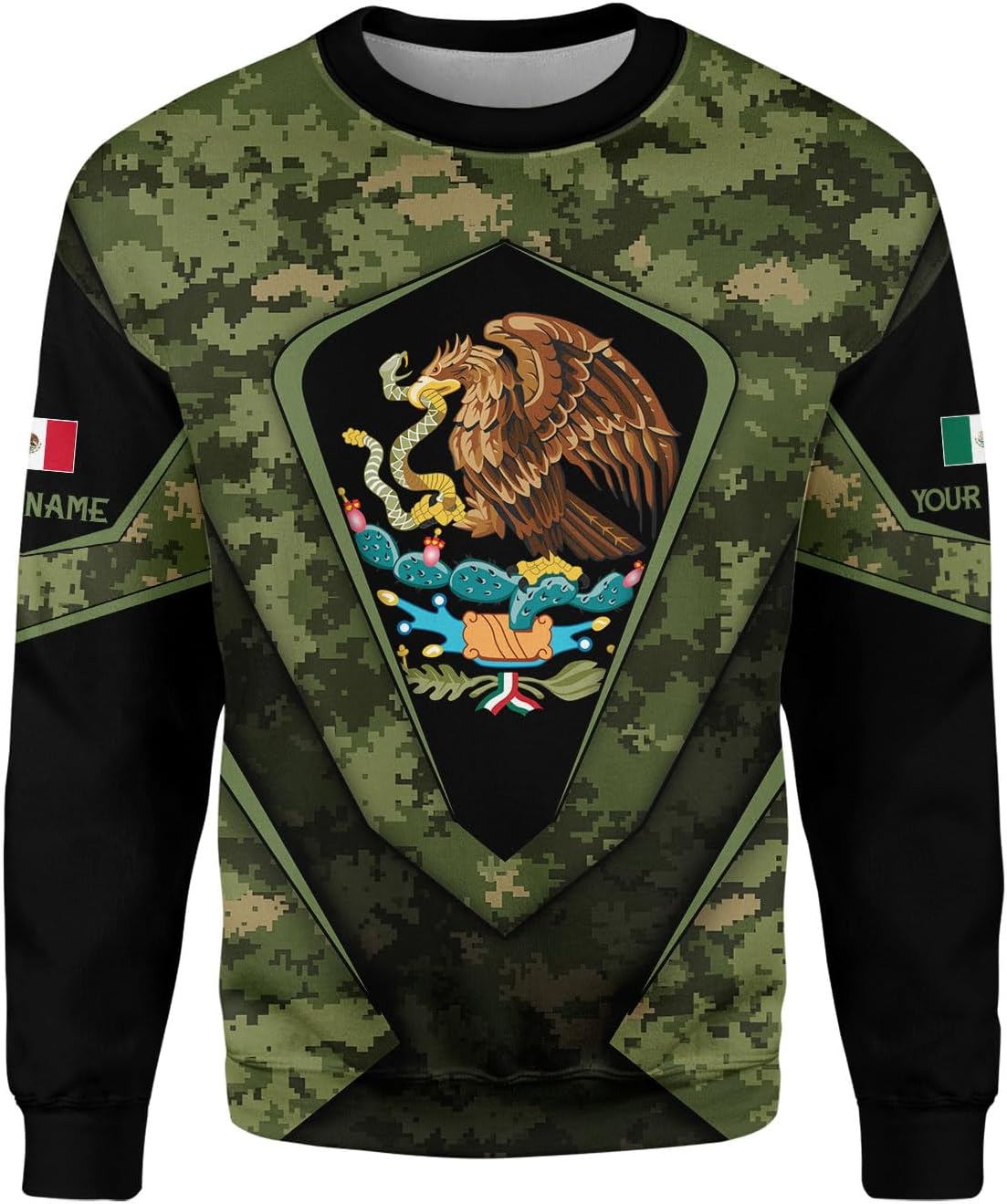 RoyalBro Personalized Mexico Shirt, Camisas de Mexico Customized Mexican Shirts Mexican Flag Mexico 3D Shirt for Men Women