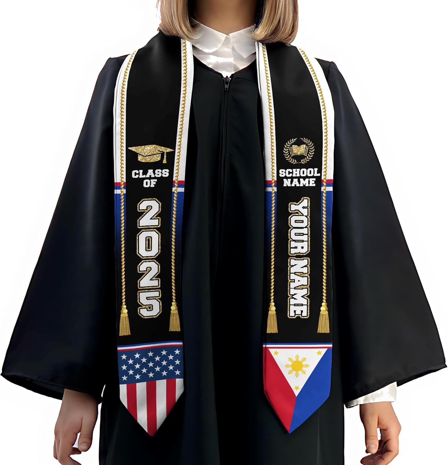 Customize Filipino Graduation Sash, Philippines Graduation Stole, Philippine Graduation Sash 2025