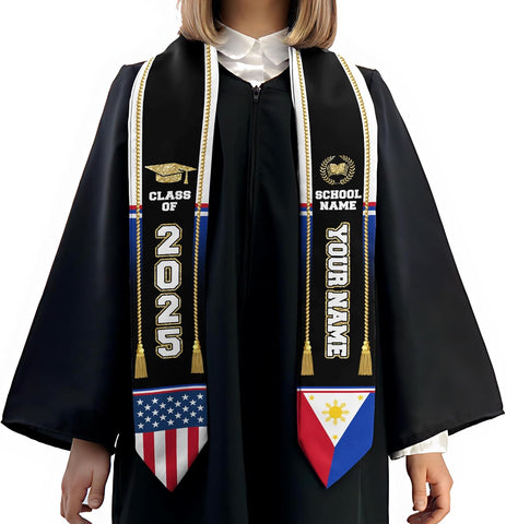 Customize Filipino Graduation Sash, Philippines Graduation Stole, Philippine Graduation Sash 2025