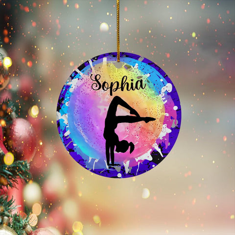 Parvii Personalized Gymnastics Ornaments for Christmas Tree, Gymnastics Christmas Ornament, Gymnastics Ornament for Baby Girl, Gymnastics Christmas Ornament Tree Hanging Ornament (G7)