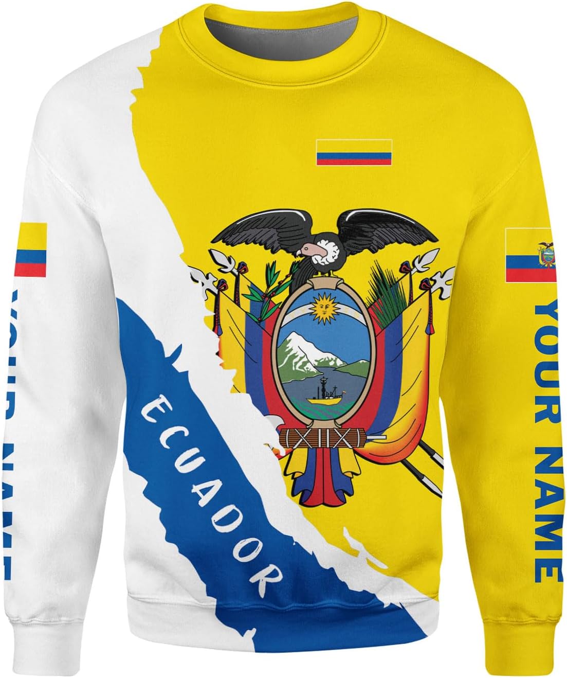 Ligthuy Personalized Name Ecuador 3D Shirt, Ecuador Flag Pride Gift T-Shirt, Men & Women S-5XL