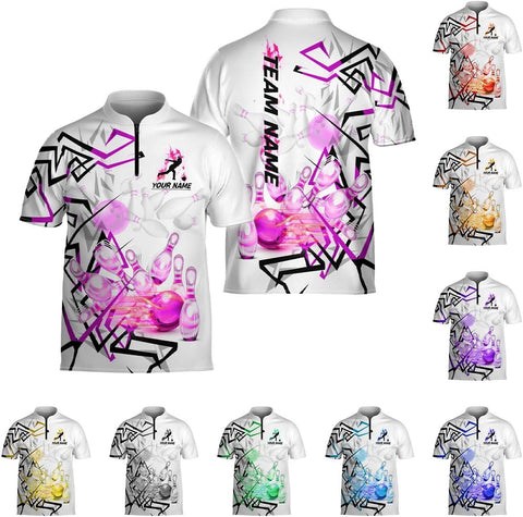 Ligthuy Personalized Bowling Jersey 3D, Bowling Shirts for Team, Bowling Shirt Unisex for Men Women, Bowling Shirts for Men