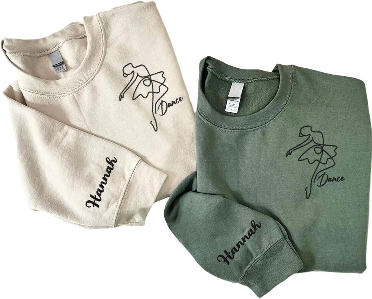 Suseaz Dance Personalized Embroidered Sweatshirt, Funny Dance Mom Mother's Day Sweatshirt, Dancing Mom Clothing,Gifts For Mom