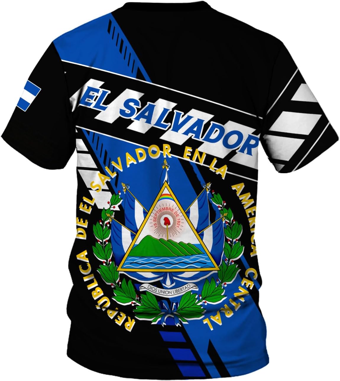 Ligthuy Personalized Name El Salvador Shirt 3D, El Salvador Flag Shirt for Men Women, Unisex T-Shirts S-5XL