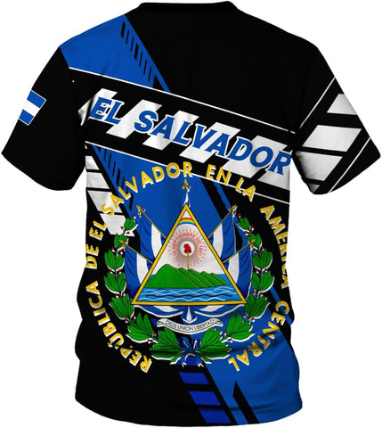 Ligthuy Personalized Name El Salvador Shirt 3D, El Salvador Flag Shirt for Men Women, Unisex T-Shirts S-5XL