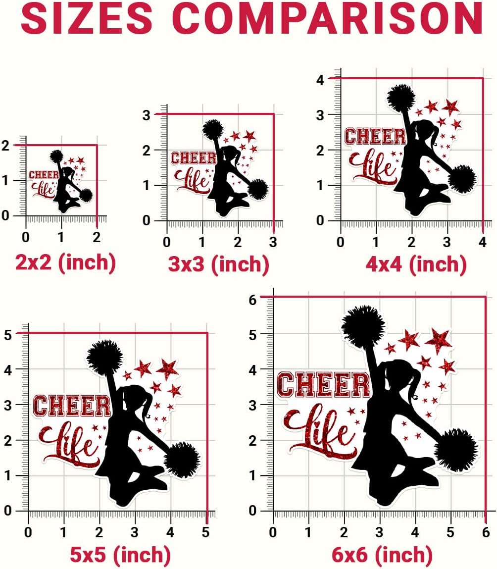 (3Pcs) Cheer Life Cheerleader Decal Vinyl Sticker, Cheerleading Stickers, Cheer Stickers, Cheerleader Decorations, Cheerleader Jump Sticker- Stickers For Laptop Water Bottle Phone Car Window Helmet 3"