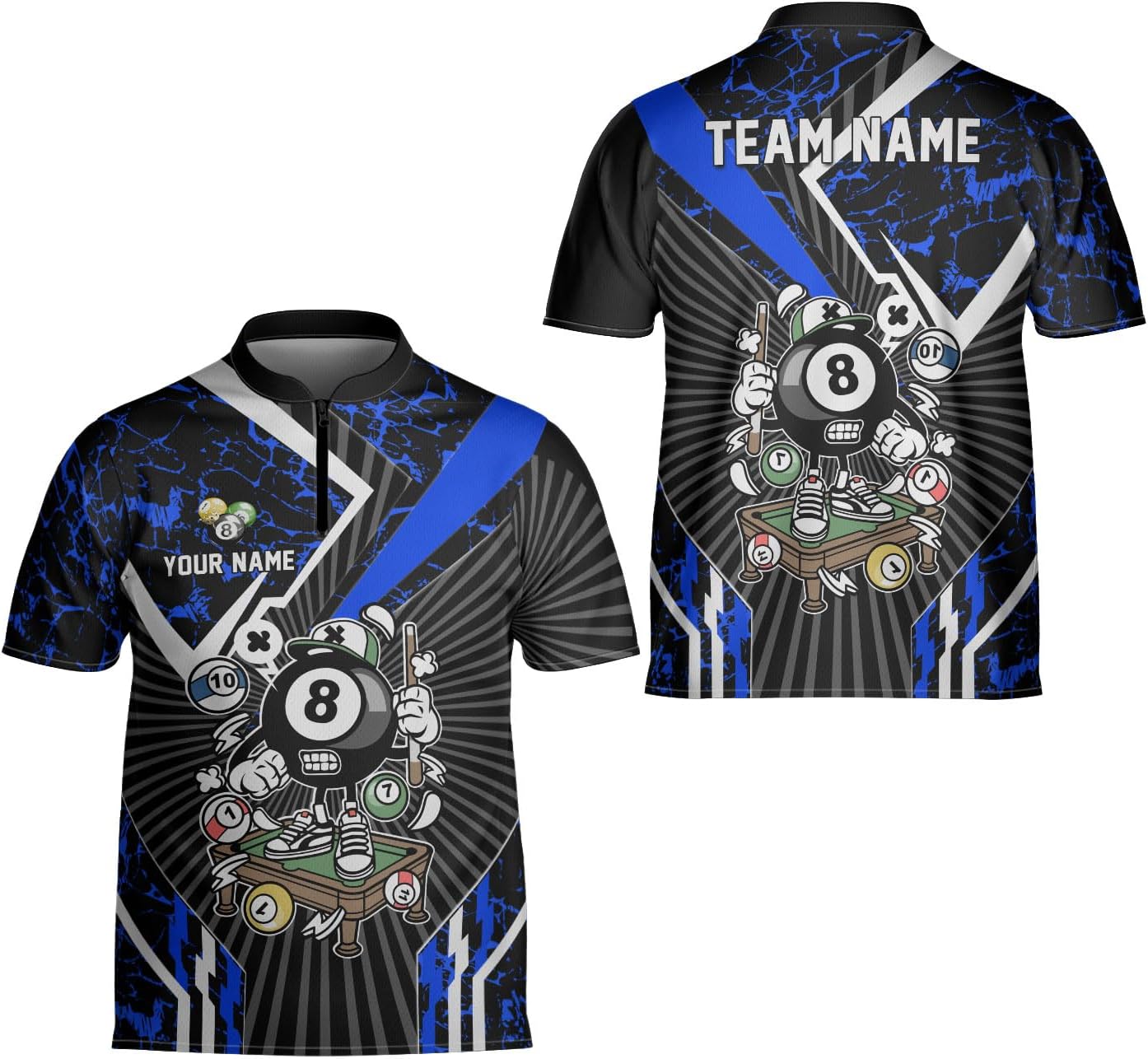 Ligthuy Personalized Billiard Jersey 3D, 8 Ball Shirt, Billiards Shirts for Men, Billiard Gifts for Men and Women S-5XL