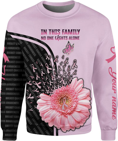 Mostprints Personalized Name Breast Cancer Shirts for Women 3D, Breast Cancer Shirt, Breast Cancer Gifts for Women S-5XL