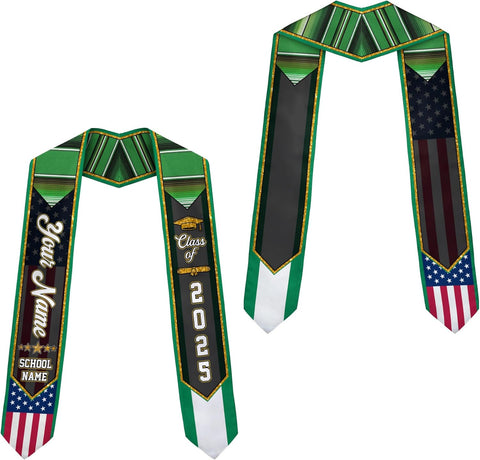 Pretyprints Custom Nigerian Graduation Sash Nigeria Graduation Stole Personalized Nigerian American Flag Graduation Sash 2025