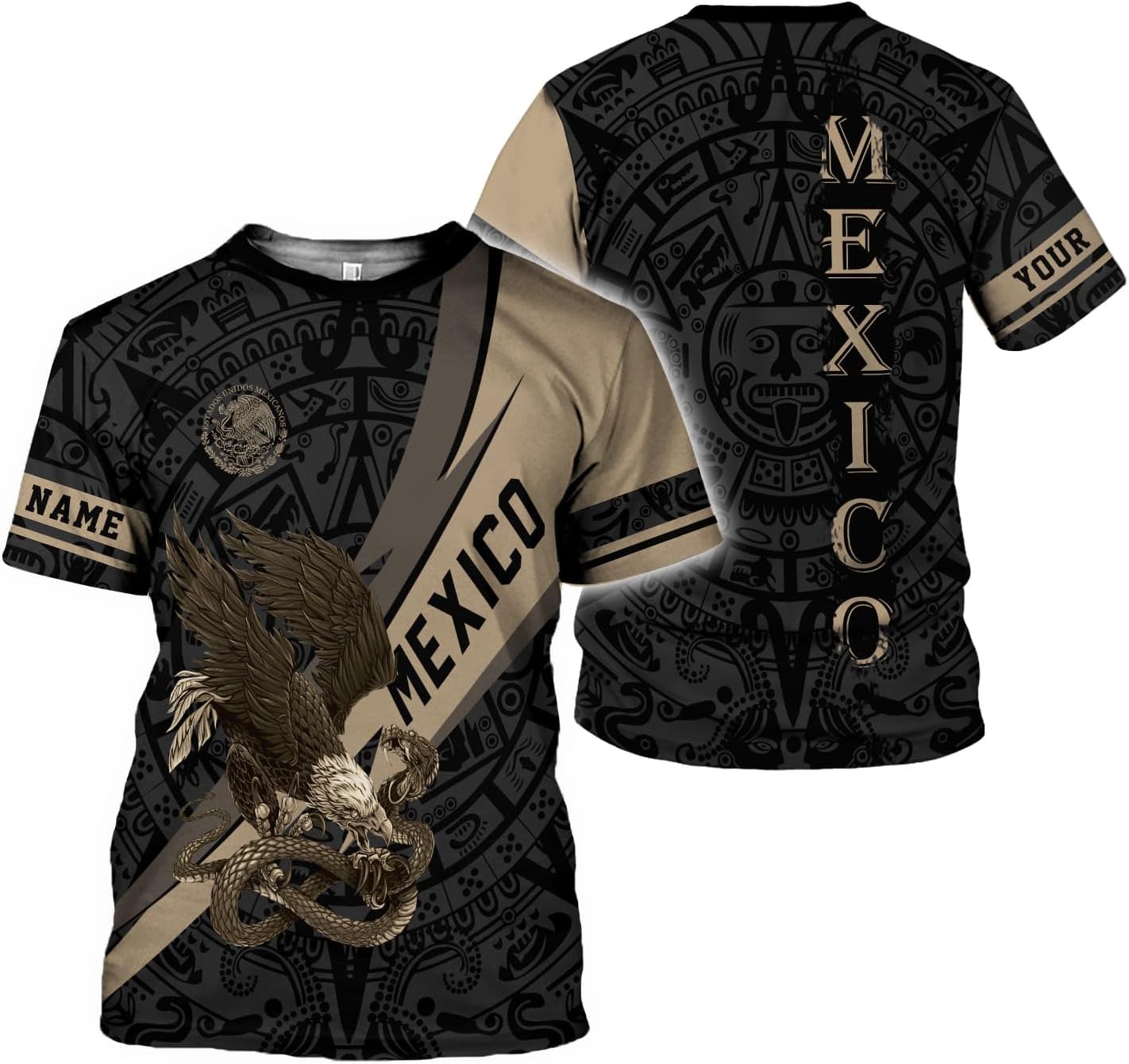 RoyalBro Personalized Mexico Shirts, Camisas De Mexico, Mexico Shirts for Men Mexican Flag Jersey Mexico Hoodie Sweatshirt