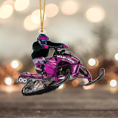 RoyalBro Personalized Snowmobile Ornament Snowmobile Gear Shoes Christmas Ornament for Snowmobile Lovers, Snowmobile Christmas Ornament Gift for Snowmobile Lovers (Style 1)