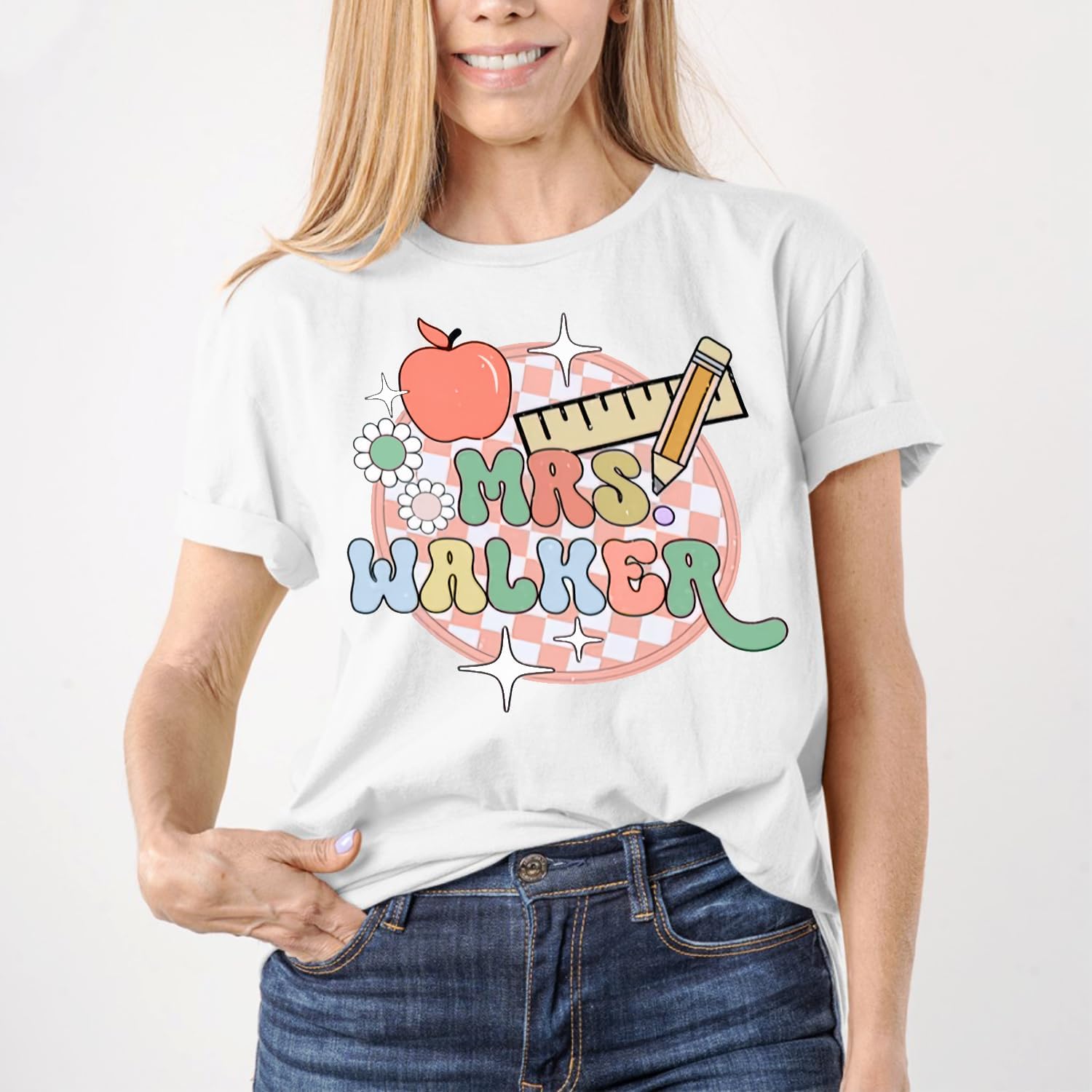 Personalized Teacher Shirt, Custom Teacher Name Shirt, Teacher Shirts for Women, Teacher Gift, Gift Idea for Teacher