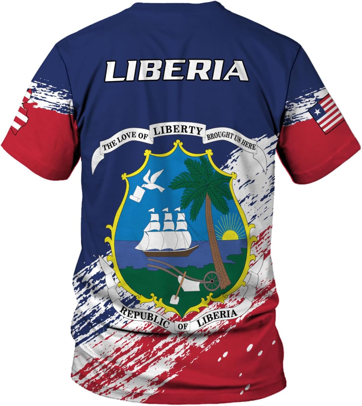 MoonArt Personalized Liberia Shirts Liberian Coat of Arms Flag Liberia 3D Shirts Liberia Liberian Pride Gift