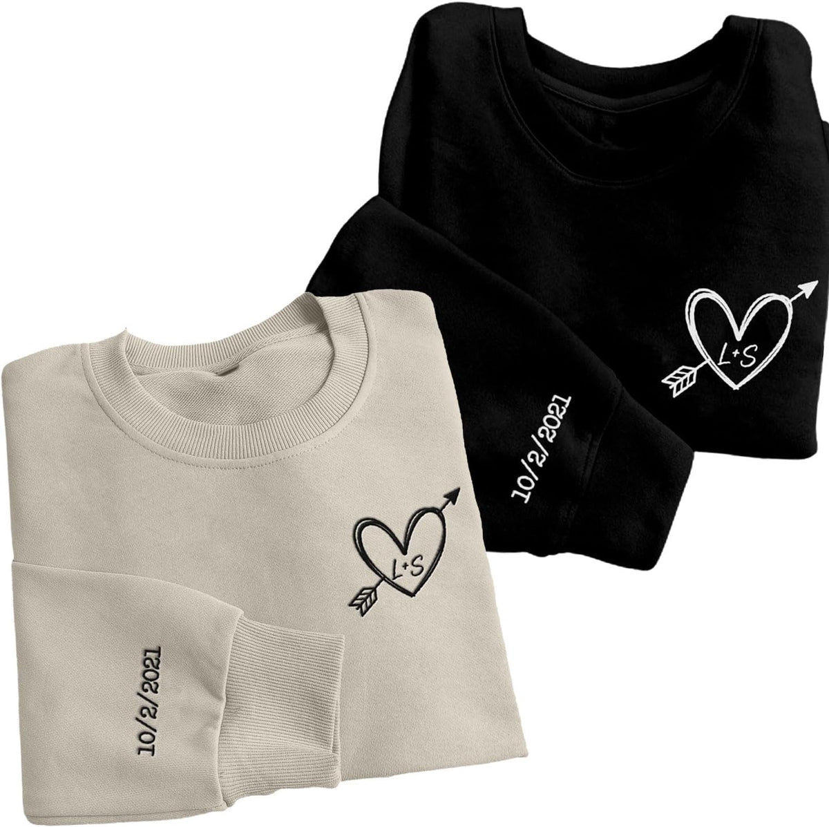 Custom Embroidered Roman Numeral Sweatshirt, Matching Sweatshirts for Couples, Couples Sweatshirt Valentine's Gift (Cotton, SS21)