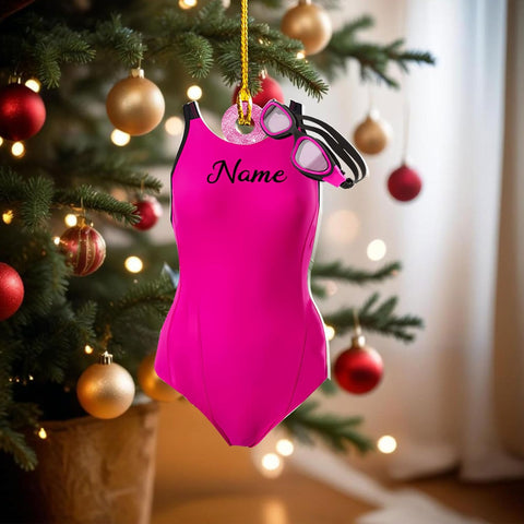 Mostefy Personalized Swimming Ornament, Swim Ornaments for Christmas Tree, Swimming Ornament for Girl, Boy Swimmer Ornament Xmas Decorations (Swimming1)