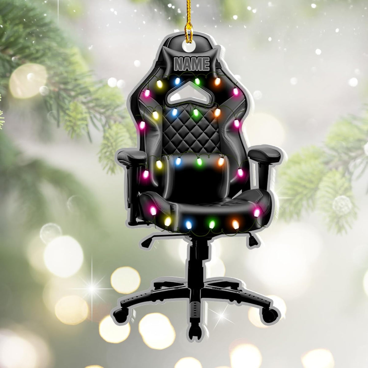 Podagree Personalized Name PC Computer Ornament Christmas, Shape Flat Christmas Ornament for Gamer, Gaming Gamer Christmas Ornament Gift for Boys, PC Game Player Decoration with Custom Name (CPT18)