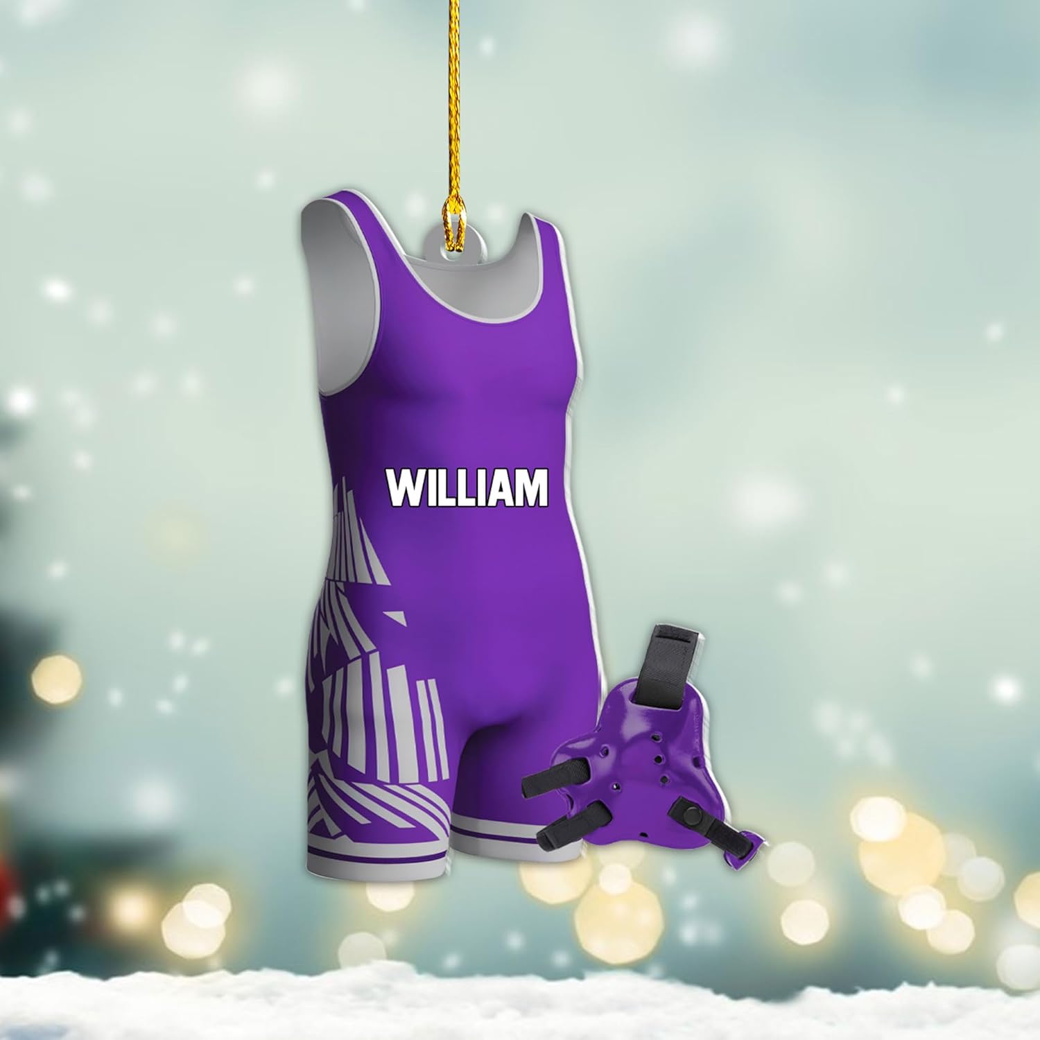 Artparel Personalized Wrestling Ornament Wrestling Helmet Ornaments Wrestling Christmas Ornament Gift for Wrestling Player Wrestling Christmas Tree Ornaments for Boys or Girls (WL10)
