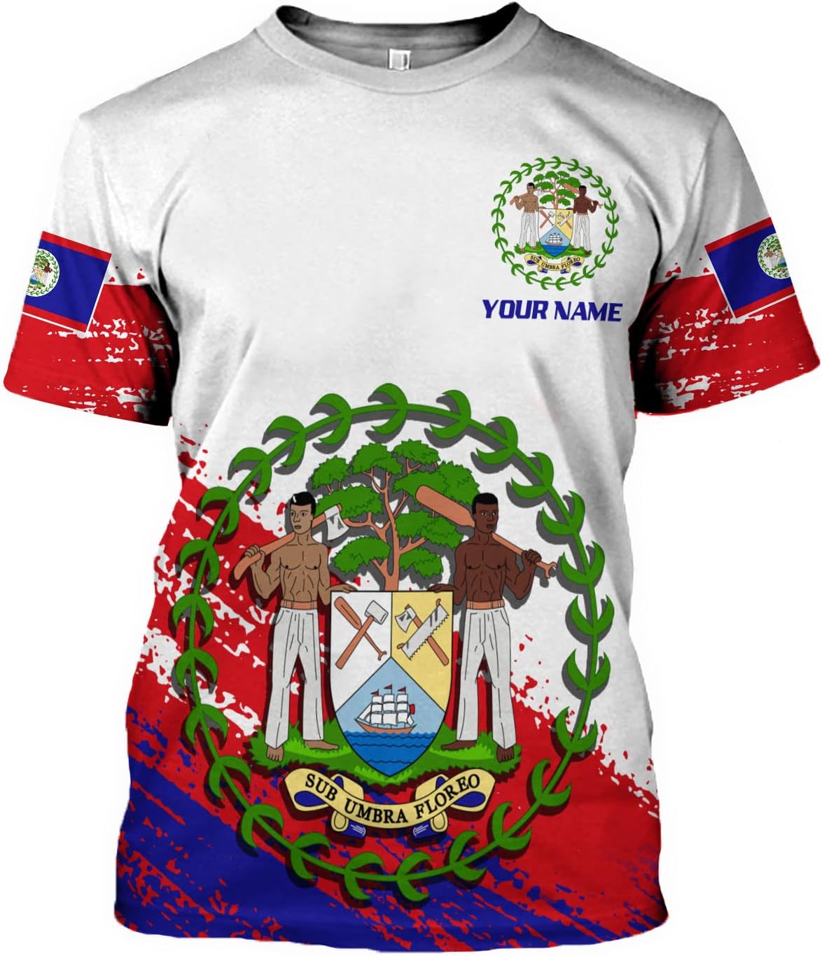 Personalized Belize Shirt for Men and Women, Coat of Arms of Belize Flag Flag Shirt, Belizean Country Flag Gift