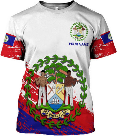Personalized Belize Shirt for Men and Women, Coat of Arms of Belize Flag Flag Shirt, Belizean Country Flag Gift