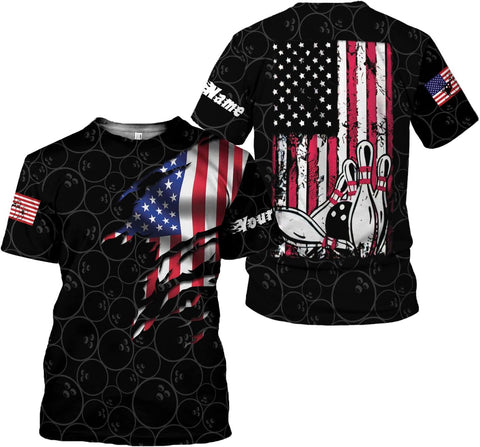 Pretyprints Personalized Bowling Shirt - Custom Bowling Gift for Women & Men