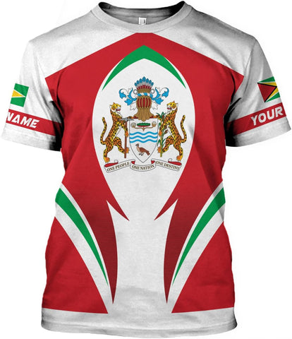 MoonArt Personalized Guyana Shirts - Guyanese Coat of Arms Flag 3D