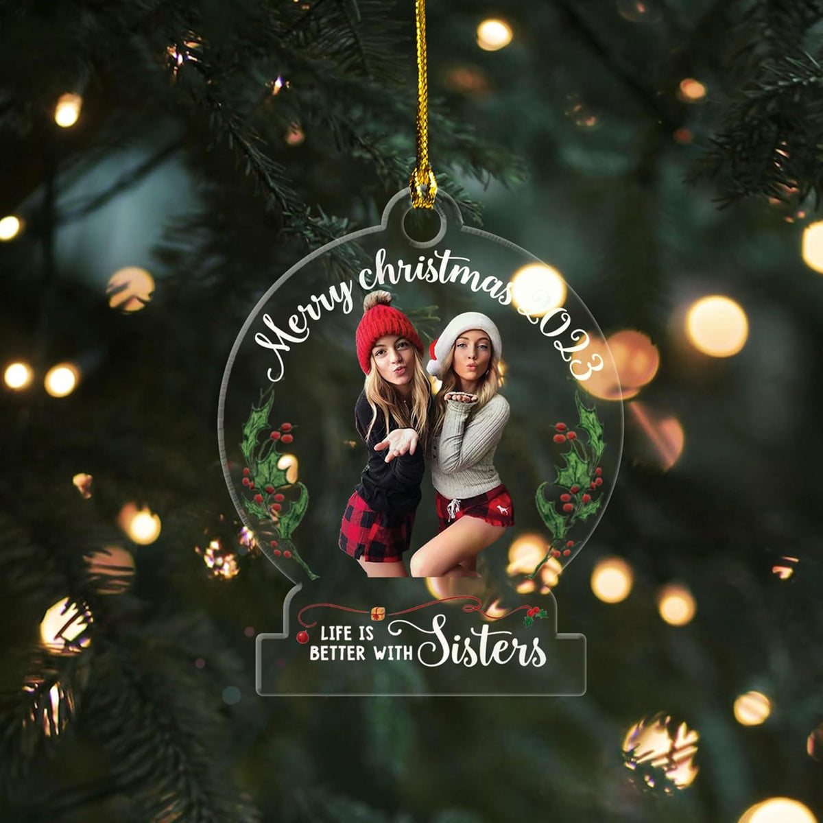 Personalized Best Friend Ornament, Custom Christmas Friendship Gift, Xmas Besties Gift for Christmas Tree 2024, Good Friend Christmas Ornaments Friends Bestie Ornaments (BFF 19)